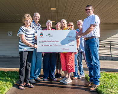 Minidoka County Senior Center with their $10,000 check