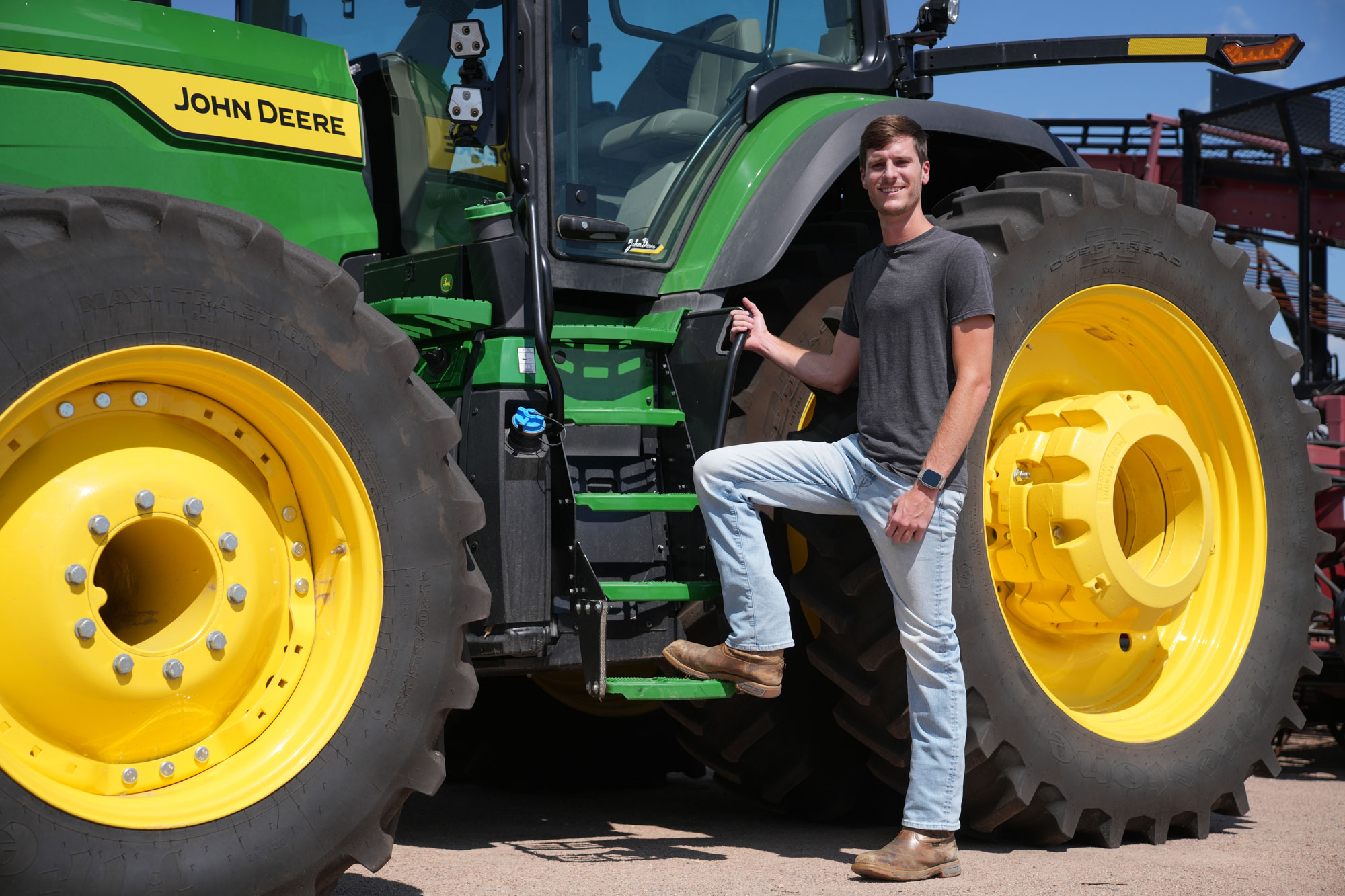man on tractor
