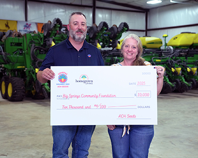 Big Springs Community Foundation with their $10,000 check