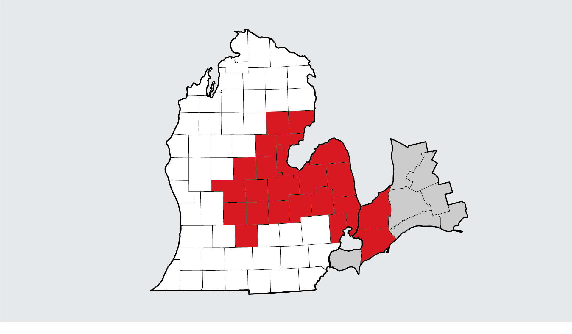 Map of the counties in the MSC region.