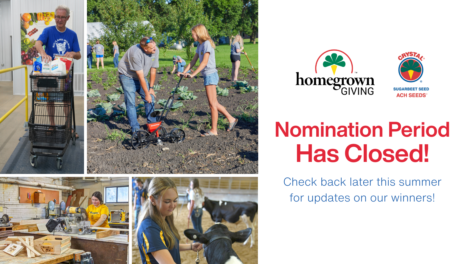 homegrown giving nominations closed for 2025