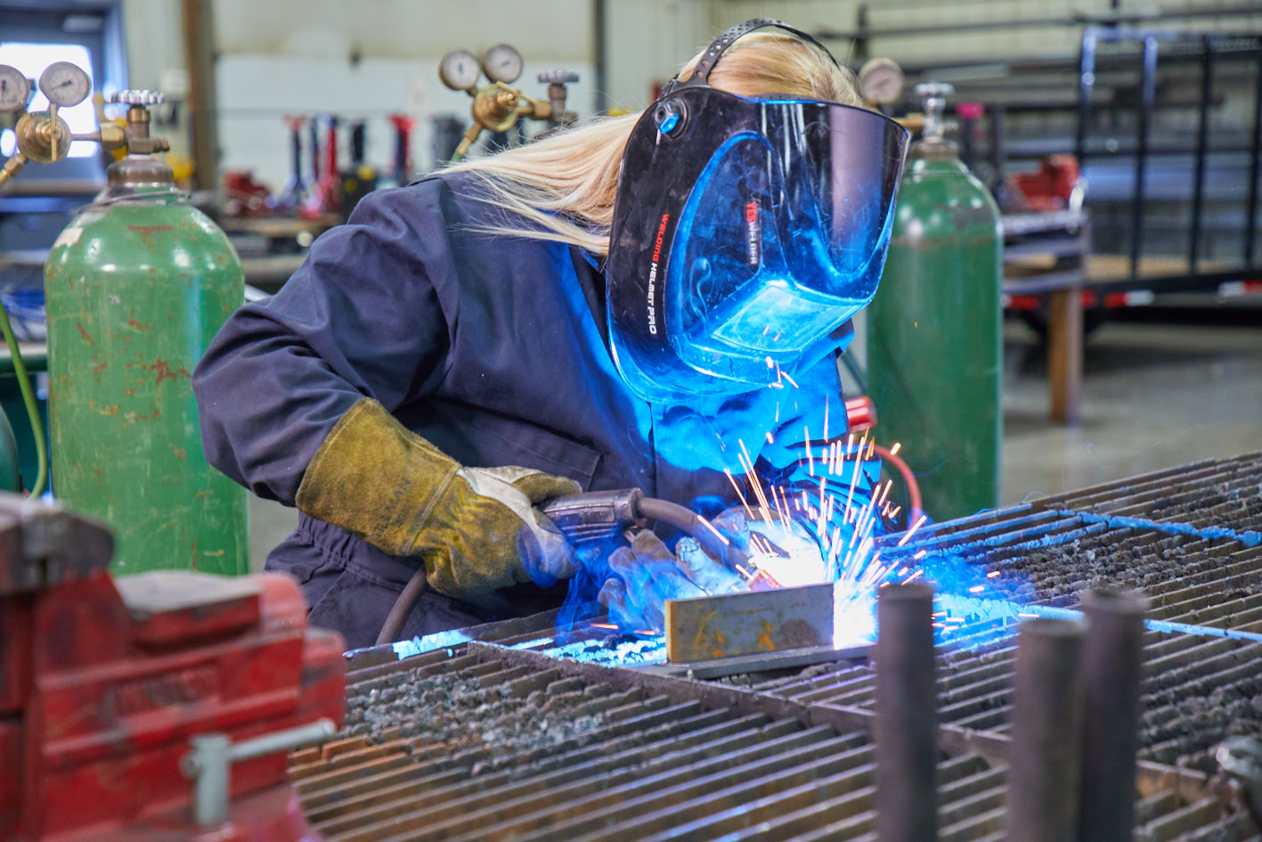 declo high school ffa member welding